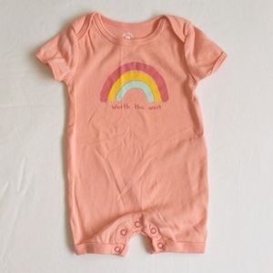 joe fresh peach rainbow comfy cotton romper playsuit 3-6 months baby girl